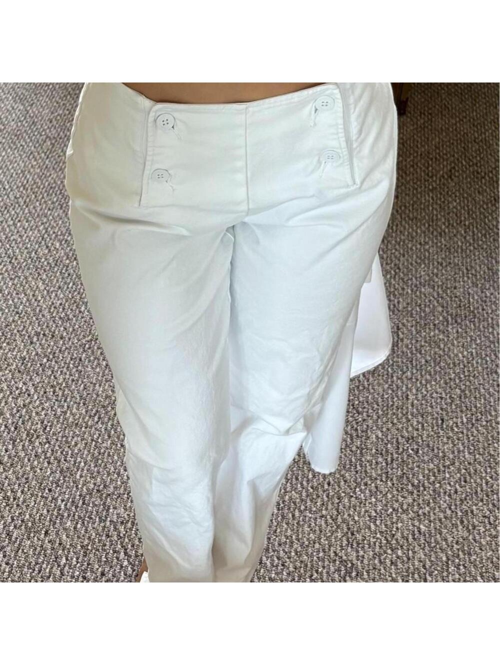 The Territory Ahead white high-waist sailor-style pants
